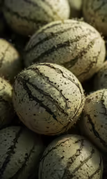 a pile of coconuts sitting next to each other