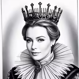 a black and white photo of a woman wearing a tiara