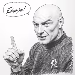 a drawing of a man with a thought bubble above his head