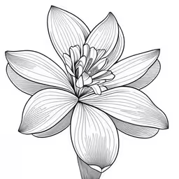 flowers and leaves are depicted in this simple drawing,an elegant flower on white background