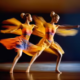 three women are in the motion of dancing