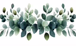 a watercolor painting with leaves