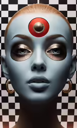 the face of a woman with a circle around her head