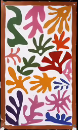 a painting with colorful abstract paint