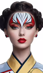 an asian woman with makeup, wearing the look of the character nala