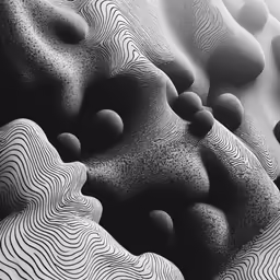 black and white photograph of a lineal design on fabric