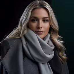 an attractive woman wearing a scarf