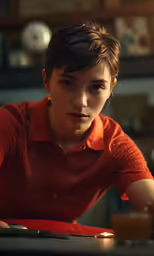a woman looks pensive while sitting at a table