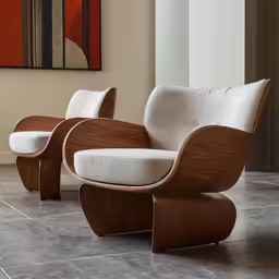 a couple of chairs that are on the floor