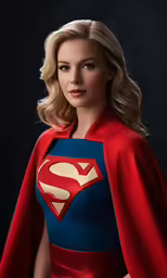 a blonde woman dressed as a superhero
