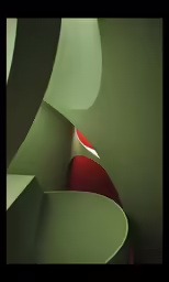 the wall in the room is painted green and white