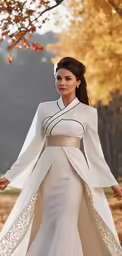 a beautiful woman wearing a white dress