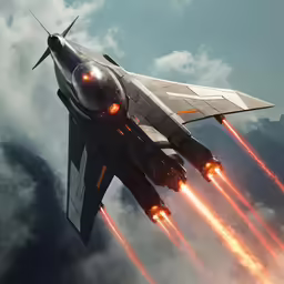 the fighter jet in flight above some mountain tops