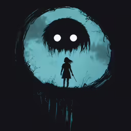 a picture with circles and a person holding a cane