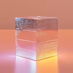 a light colored cube is on the table