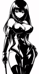 an anime character is dressed up in black