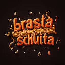 a large image of the words brastia schutta on a black background