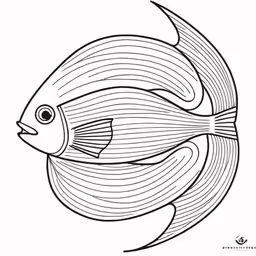 a fish swimming down to a stream coloring page