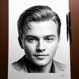 a drawing of the face of a man