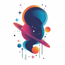 the planets of space with stars and dots
