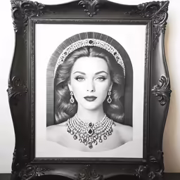 the portrait of a beautiful woman, in an ornate frame