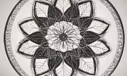 a flower in the center of a black and white photo,the design for this wallpaper is designed with flowers