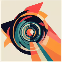 an abstract painting in the shape of a circular object
