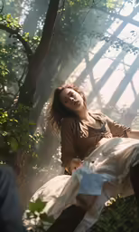 a young lady is sitting on the ground smiling