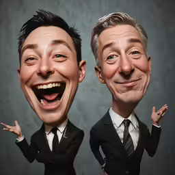 a couple of men are posing for the camera