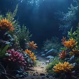 a marine underwater scene with a small amount of water