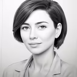 a woman in a dress shirt and tie in black and white