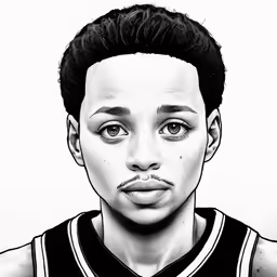 a drawing of a man with dark hair