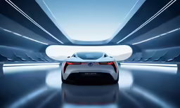 an automobile is shown from the rear end of it