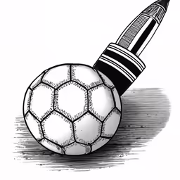 a drawing of a ball and a marker