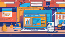 an illustration of a laptop and some kind of type of advertisement,a photo of a computer with various pictures on it