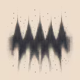 sound wave with black dots coming from it