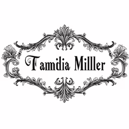 the word tamila milller is shown with ornate scrolls