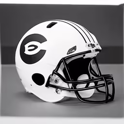 an old helmet that has a logo on it