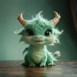 a stuffed animal with large horns is sitting