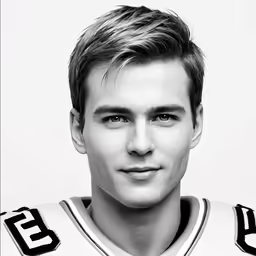 a man is posing for a black and white photo