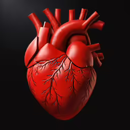 a human heart on a black background