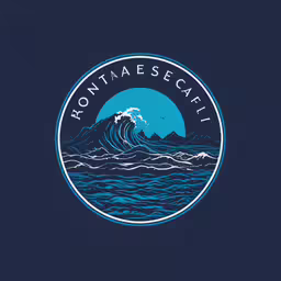 a blue and white photo with the word ronta sea oil on it,the logo for ronja secoli