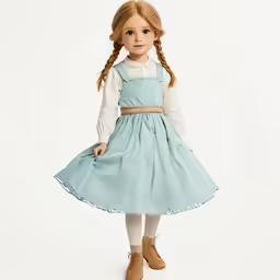 the american girl doll is dressed in blue with braid