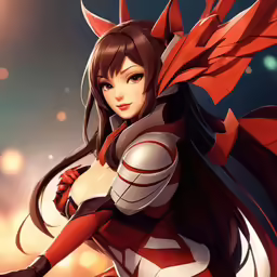 a anime character with long hair and red hair