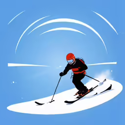 a skier making a turn on the snow