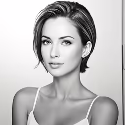 a woman with her arm on her chest