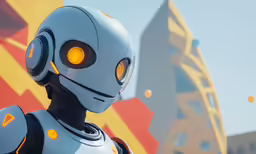 an image of a robot looking at something