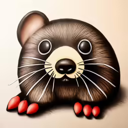 the painting is of a rat face