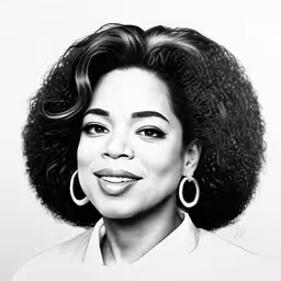 a drawing of a woman with hoop earrings