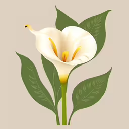 a picture of a white flower with green leaves